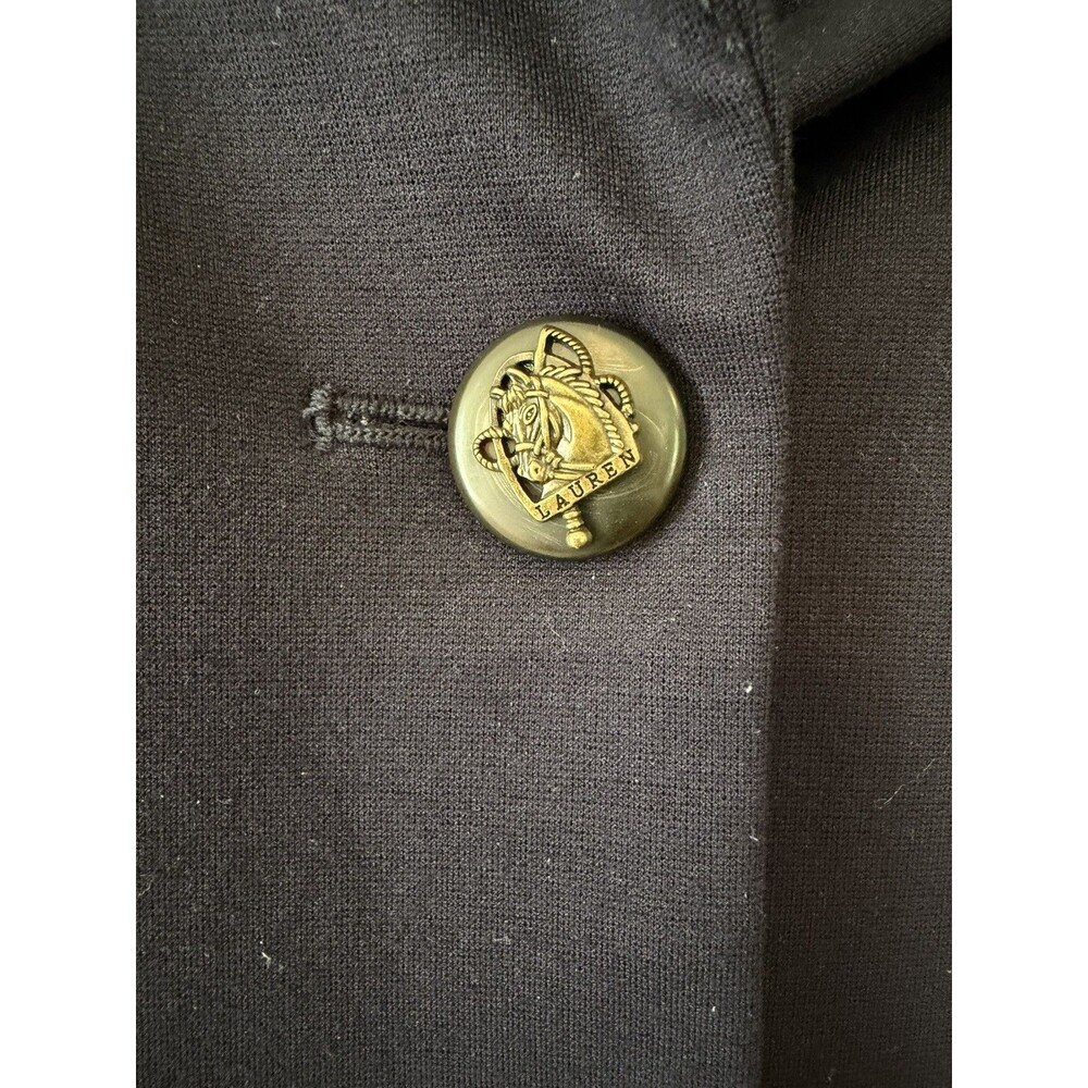 Lauren Ralph Lauren Three Button Ponte Blazer Womens size 2 Navy Equestrian - Picture 7 of 8